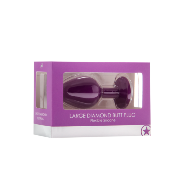 Diamond Butt Plug - Purple - Large