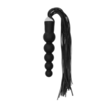 Black Whip with Curved Silicone Dildo - Black