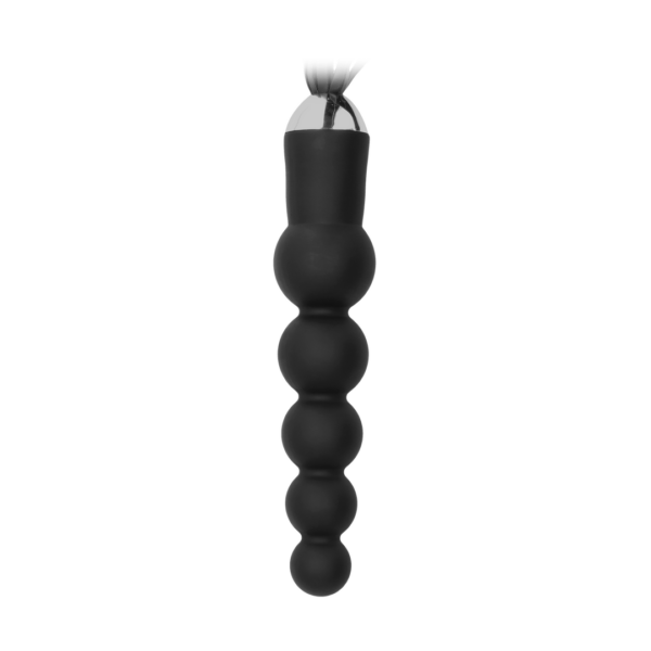 Black Whip with Curved Silicone Dildo - Black