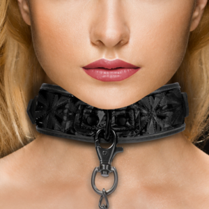 Luxury Collar with Leash - Black