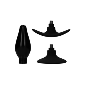 Interchangeable Butt Plug Set - Pointed Medium - Black 1