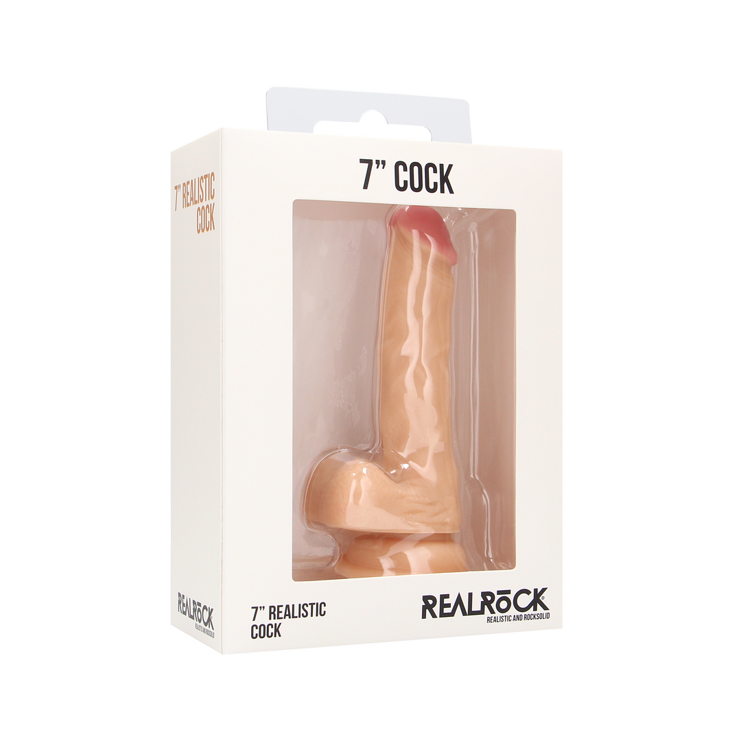 Realistic Cock - 7" - With Scrotum - Skin