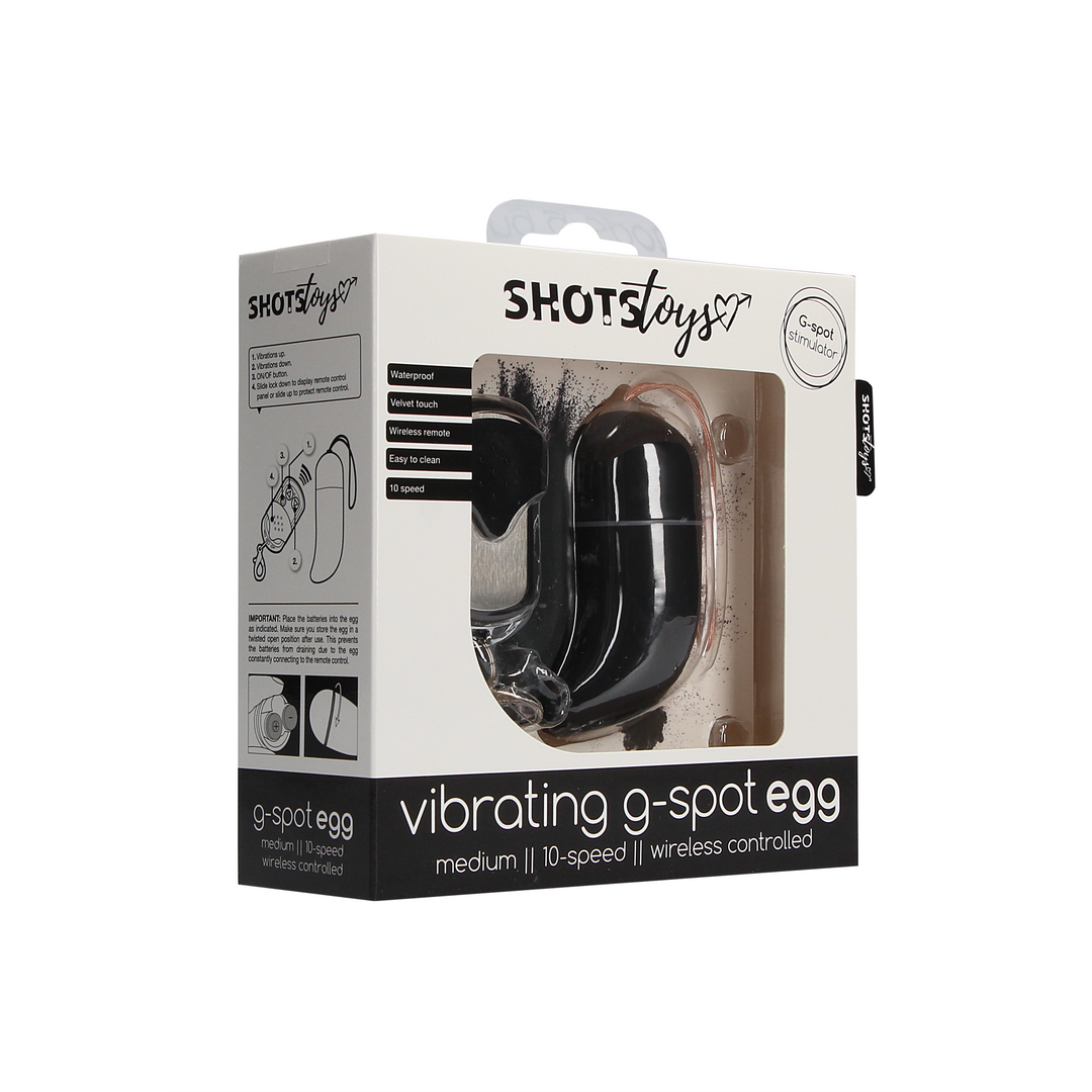 10 Speed Remote Vibrating Egg Black G-Spot MEDIUM