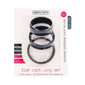 Flat Cock Ring Set  - Black