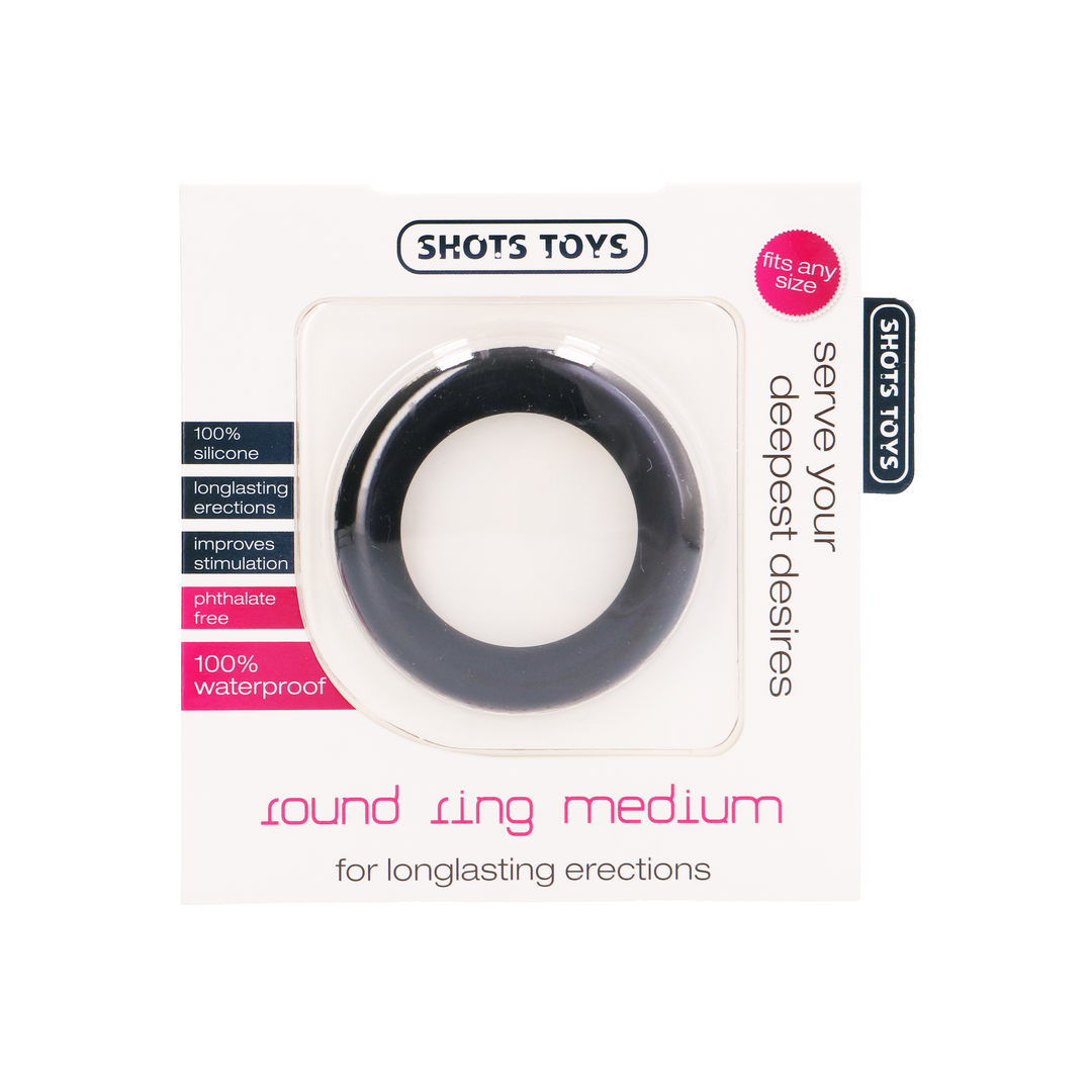 Round Cock Ring - Black - Medium