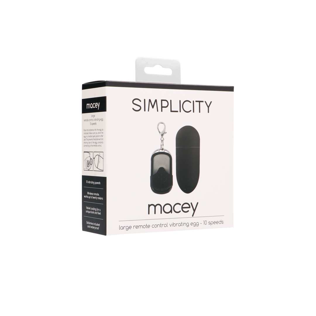 Simplicity - MACEY remote control vibrating egg - Black