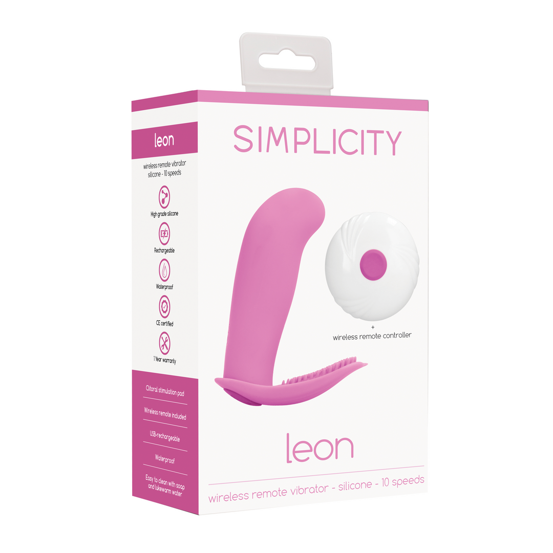 Simplicity - Wireless Remote Vibrator - Leon - Pink