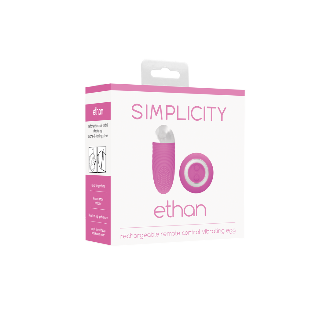 Ethan - Rechargeable Remote Control Vibrating Egg - Pink