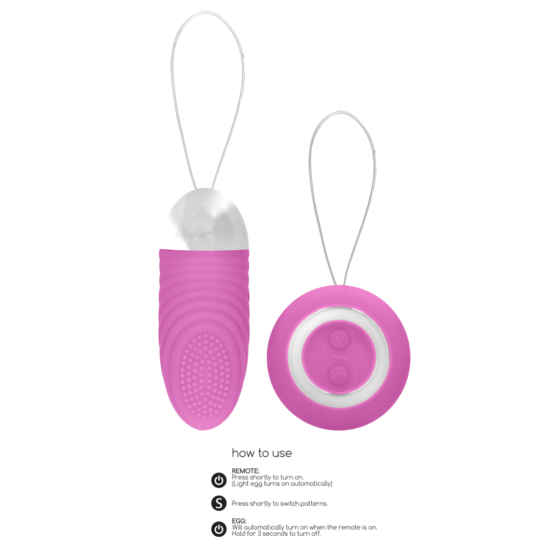 Ethan - Rechargeable Remote Control Vibrating Egg - Pink