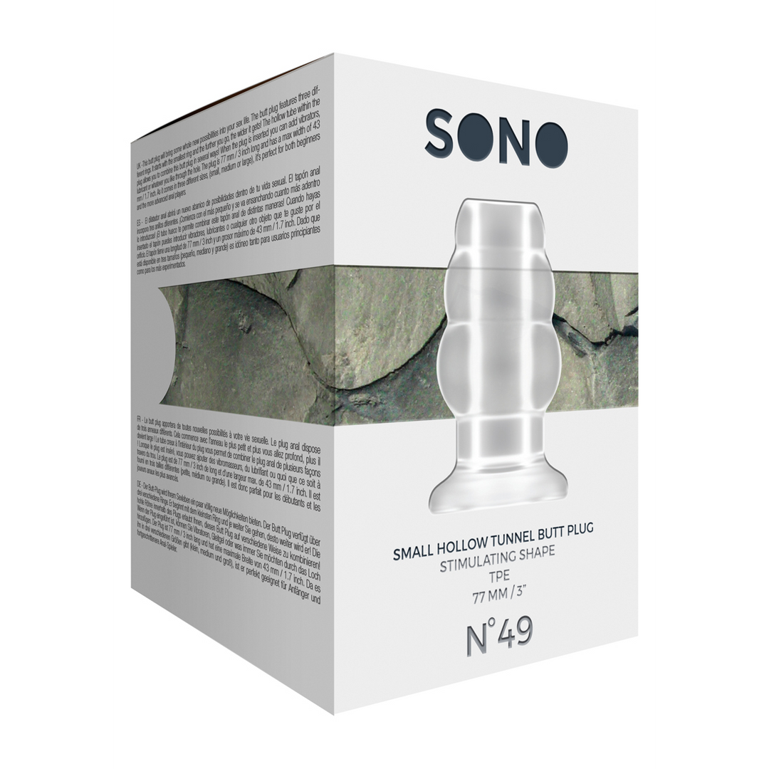 Sono - No.49 - Small Hollow Tunnel Butt Plug - 3 Inch - Tran