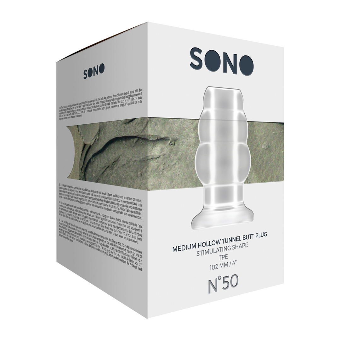 Sono - No.50 - Medium Hollow Tunnel Butt Plug - 4 Inch - Tra