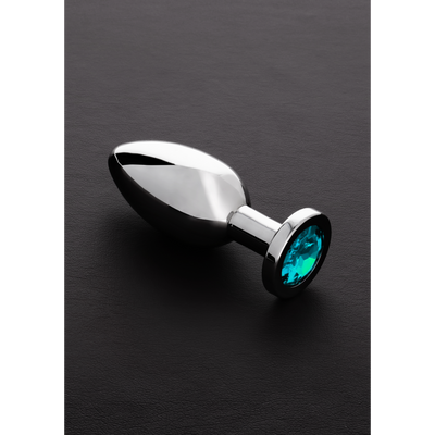 Triune - Jeweled Butt Plug AQUA BLUE LIGHT - Large