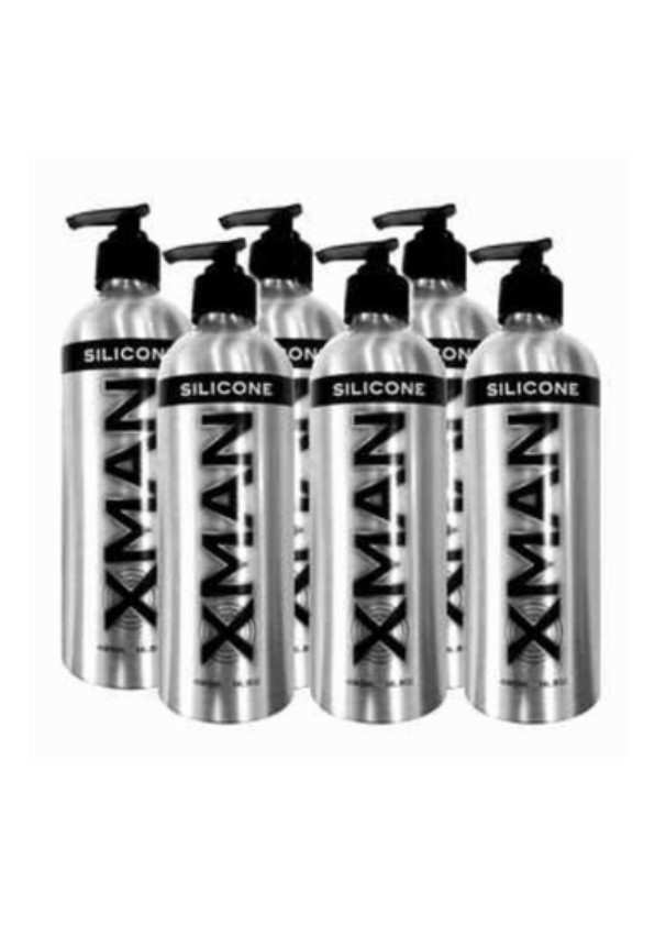 xman silicone glijmiddel 490ml (6 aluminium flessen)